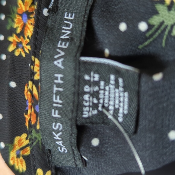 Saks Fifth Avenue Dotted Daisy-Print Blouse S - Picture 12 of 15